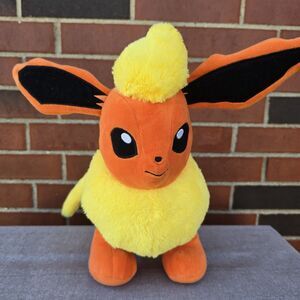 2019 Build A Bear Pokemon Flareon Plush Stuffed Animal Toy Doll Retired No Sound